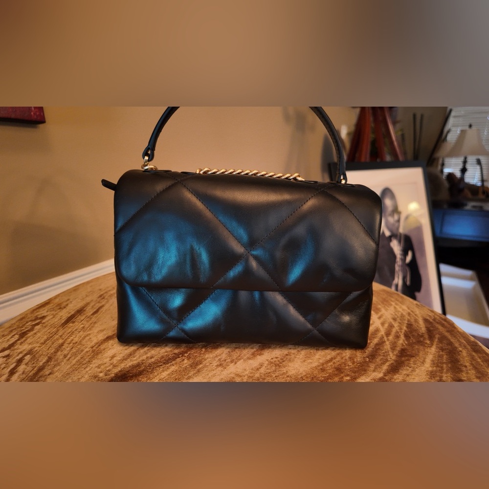 Italian Leather Diamond Quilted Small Shoulder Bag